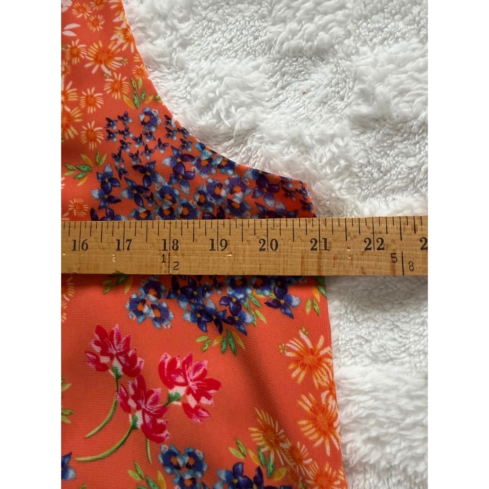 Cynthia Rowley Orange Floral Halter Neck Sleeveless Blouse Large EUC - Picture 6 of 9